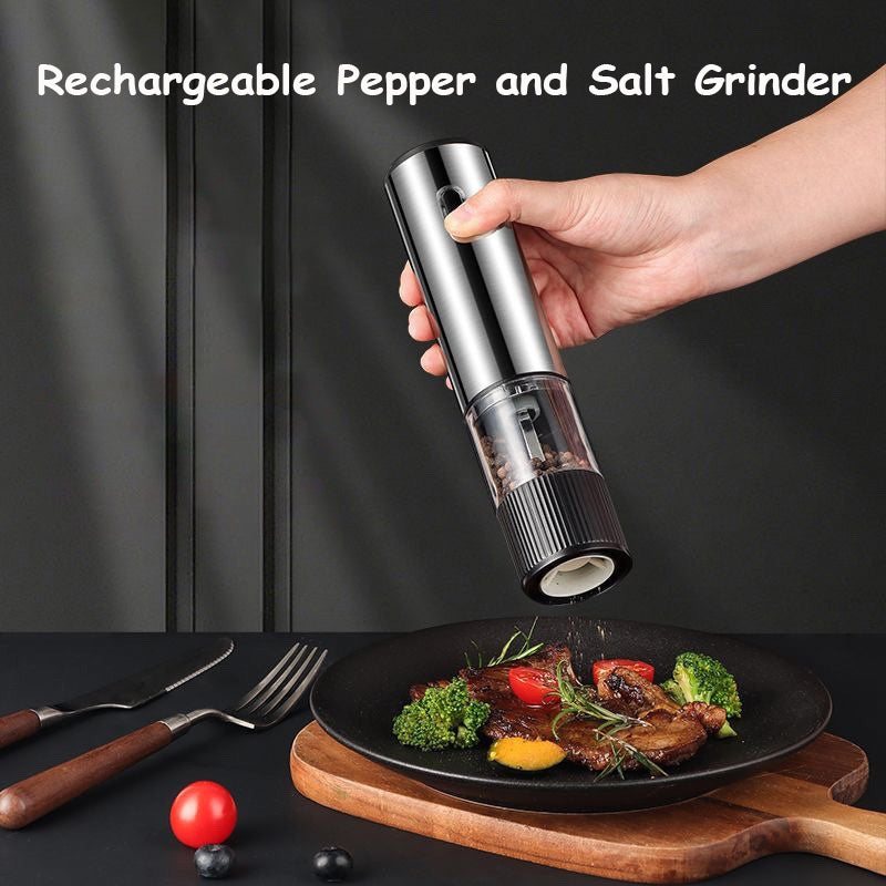 Stainless Steel Electric Salt and Pepper Grinder Set Salt Pepper Mill Automatic Electric Spice Grinder