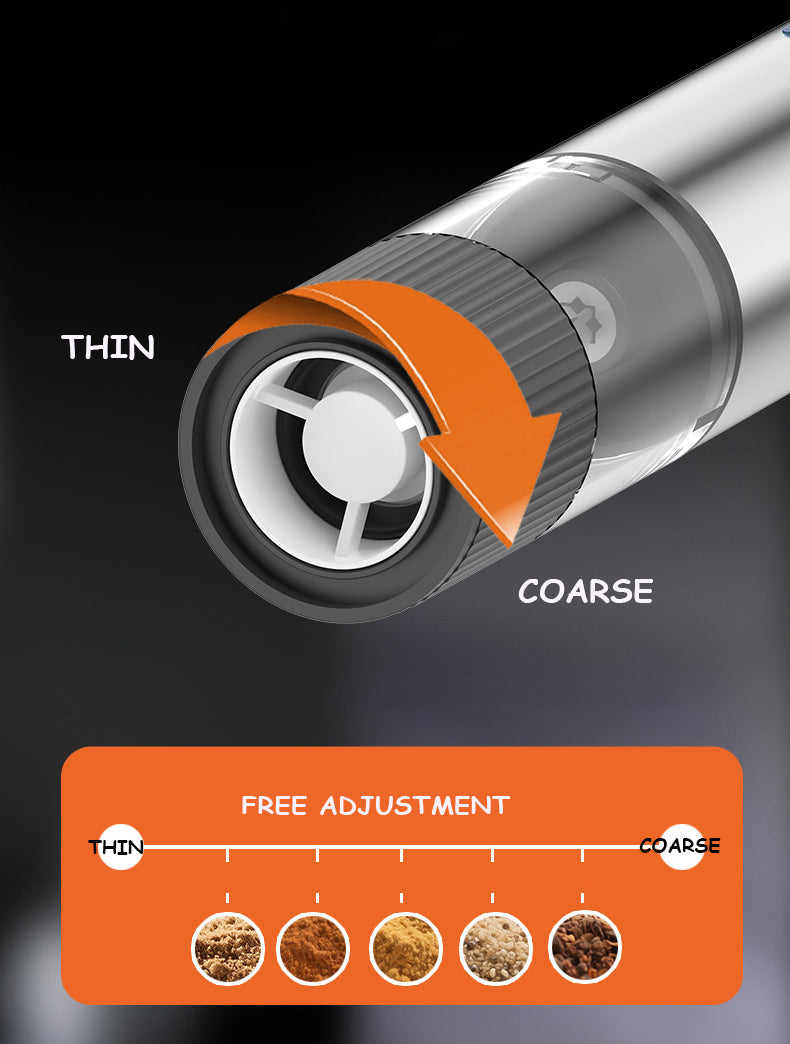 Stainless Steel Electric Salt and Pepper Grinder Set Salt Pepper Mill Automatic Electric Spice Grinder