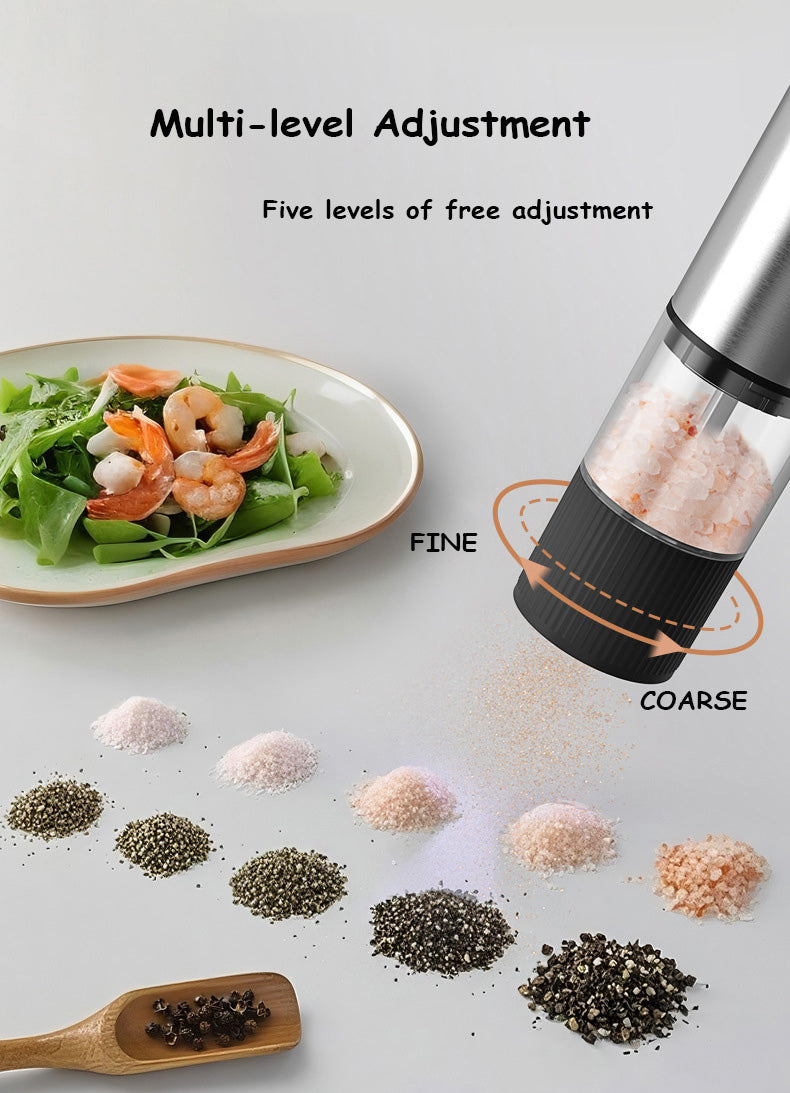 Stainless Steel Electric Salt and Pepper Grinder Set Salt Pepper Mill Automatic Electric Spice Grinder