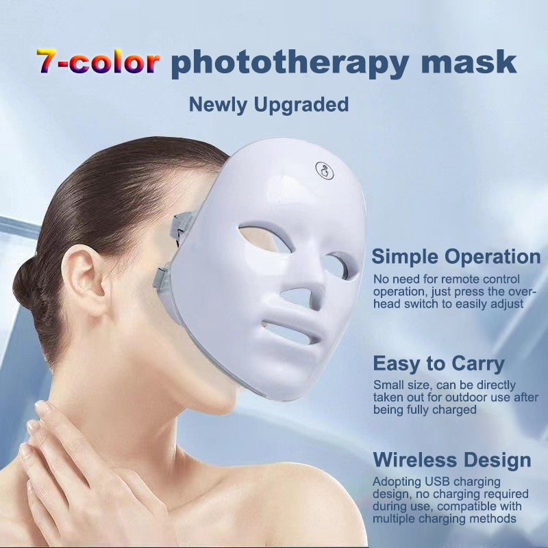 Luxury Seven Color LED Face Mask for Wrinkle Removal Skin Care