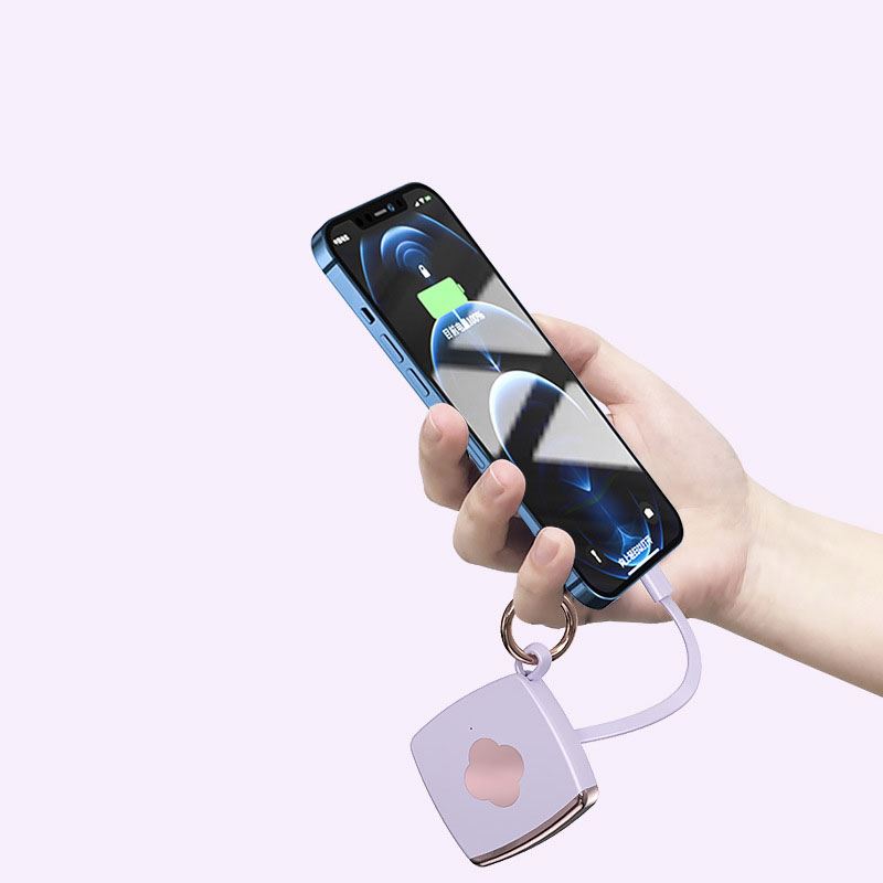 Mini Keychain Power Bank with Built-In Cables Emergency Portable Charger