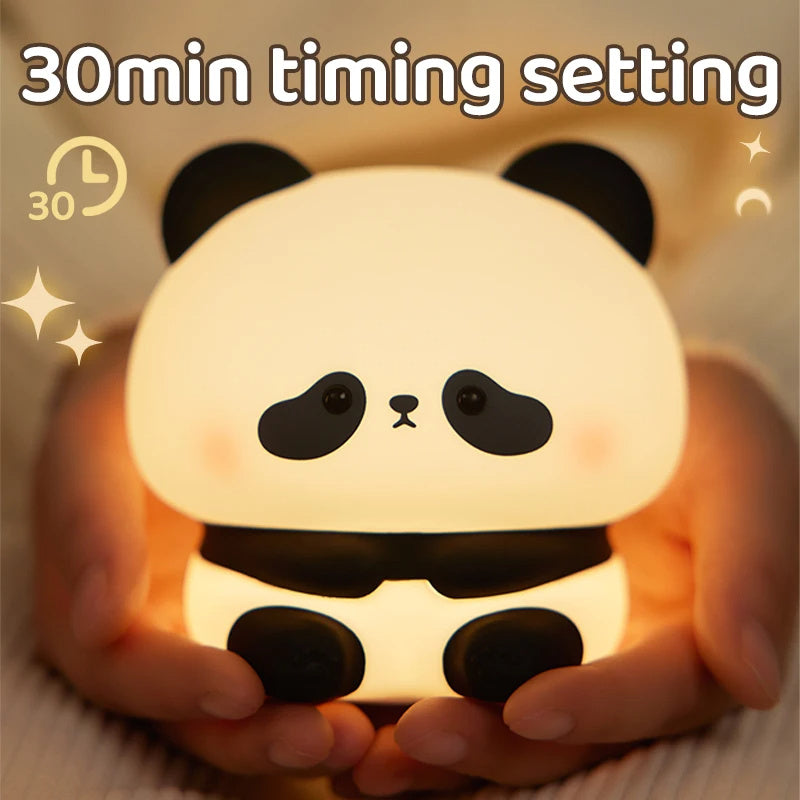 Panda  Glow Soft Silicone LED Night Light – Touch Control, Eye-Safe, Rechargeable